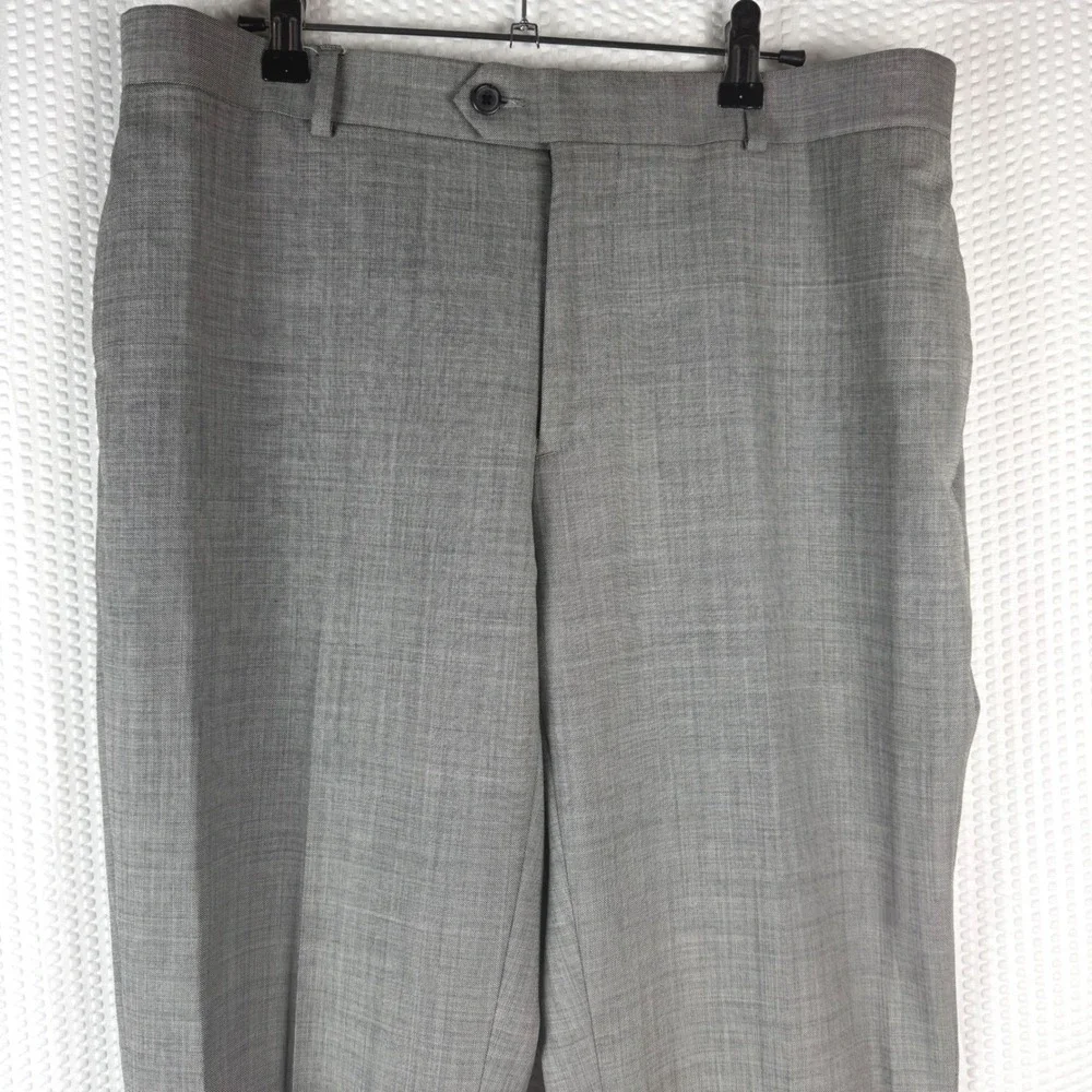 Egara Mens Gray Wool Dress Pants Size 34 Waist Trousers Tweed Business‎ Classic